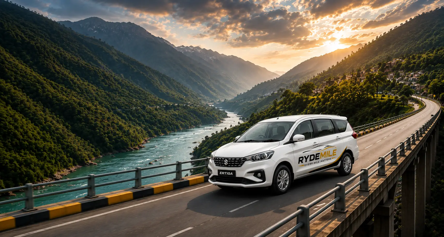Scenic highway outstation car rental travel drive across North India