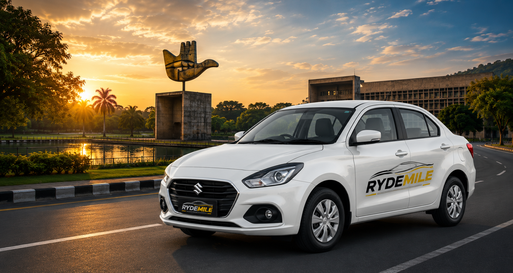 RydeMile Outstation Taxi Tour Package Route from Chandigarh Airport to Ludhiana
