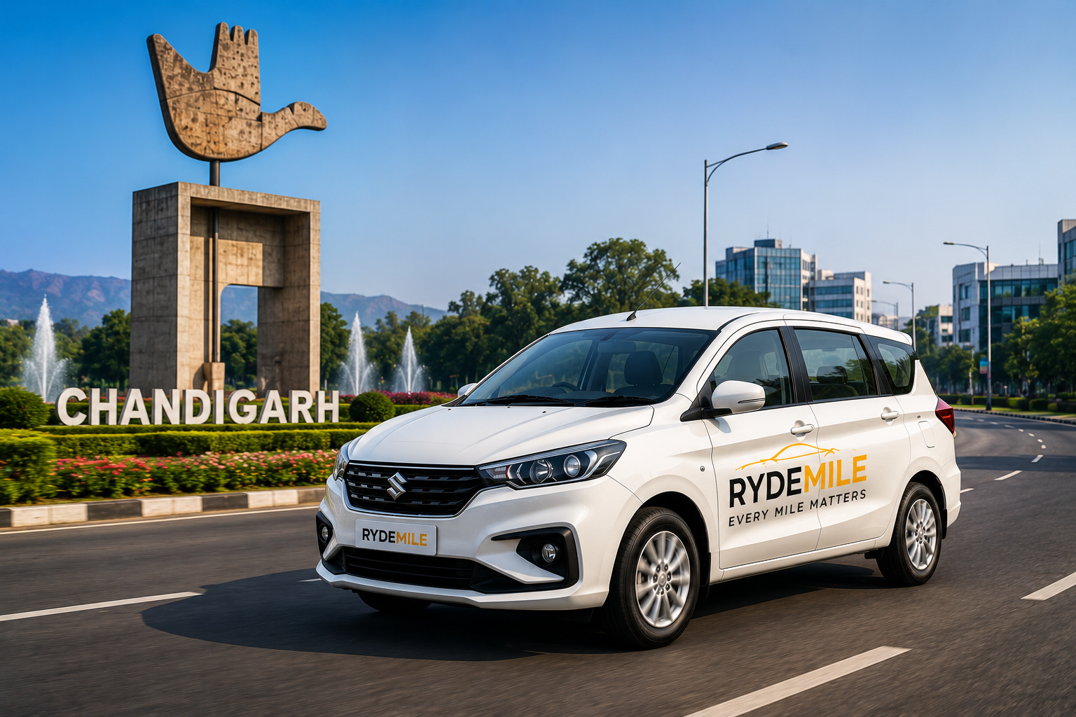 Executive city cab rental moving through local urban sectors