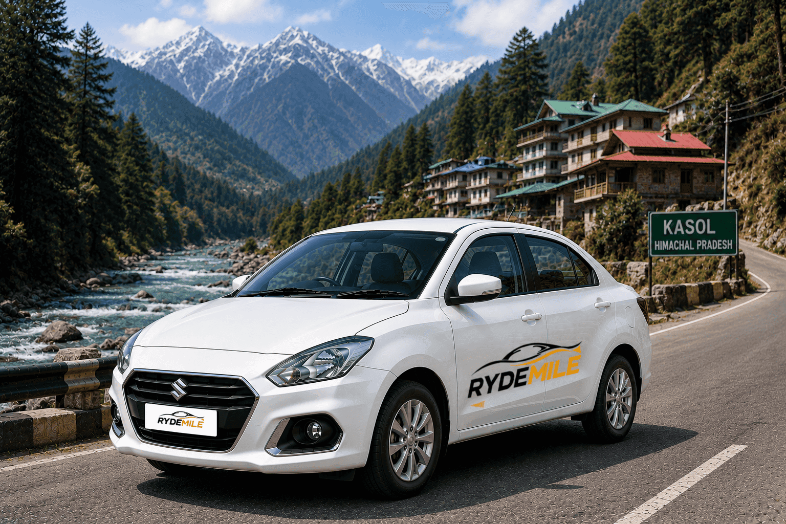 RydeMile Outstation Taxi Tour Package Route from Mohali to Kasol