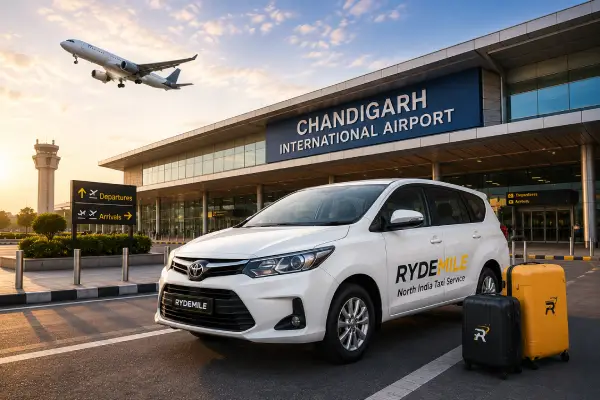 RydeMile Outstation Taxi Trip Route from Chandigarh Airport to Kasol